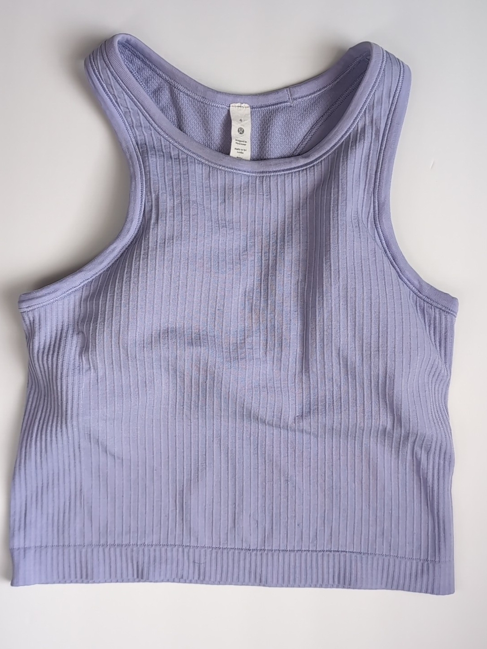 lululemon athletica Size 4 XS Ribbed Cropped Tank - Light Lavender
